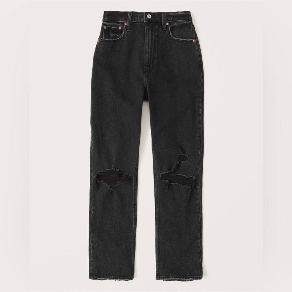 abercrombie ultra high rise ankle straight jeans
